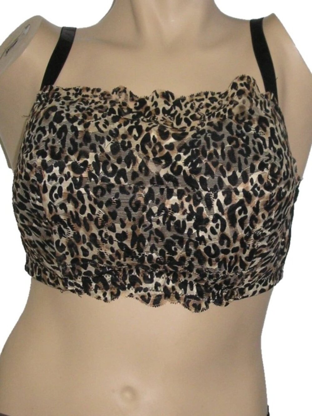 NWOT Comfort Choice Animal Print Lace Overlay Padded Bra Lingerie 40D NEW
